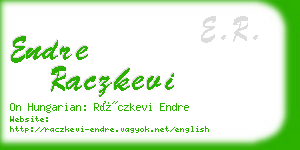 endre raczkevi business card